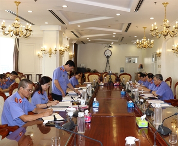 Đoàn công tác Vụ 4 - Viện KSND tối cao làm việc với Viện KSND thành phố Hà...